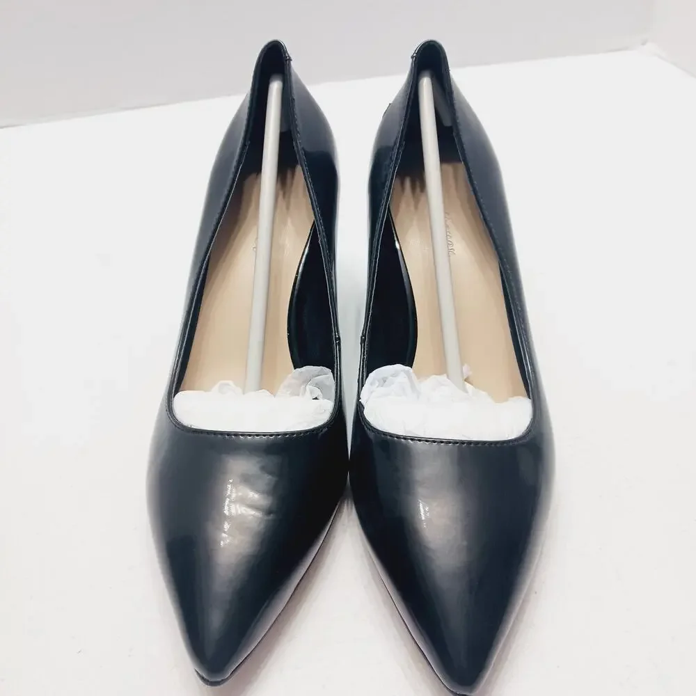 Shoes Women Black High Heels Stilettoes Pump Patent PU Cosy Fever NWOB Size 7M
